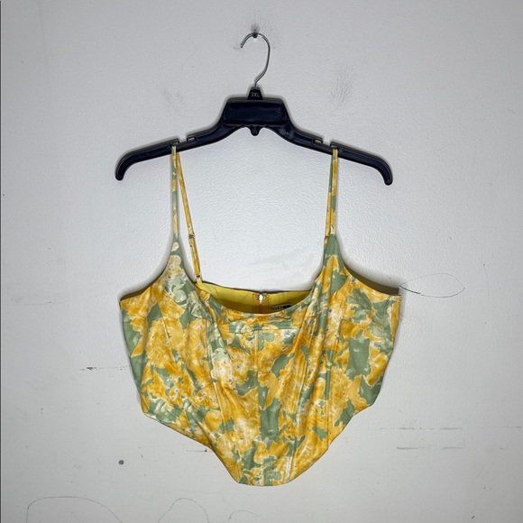 Fashion Nova Tops - Fashion Nova Yellow and Green Floral Bustier Style Camisole Size 3XL